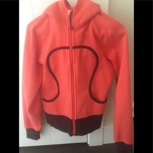 Lululemon Athletica Orange Scuba Hoodie.